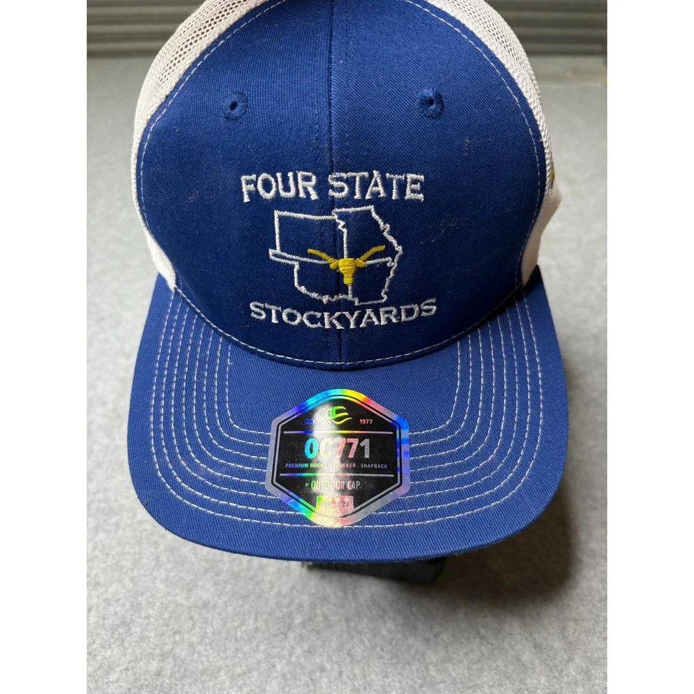 Outdoor Cap OC771 Four State Stockyards FFA Blue White Trucker Snapback Hat Mens